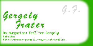 gergely frater business card